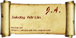 Jakoby Adrián névjegykártya