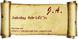 Jakoby Adrián névjegykártya